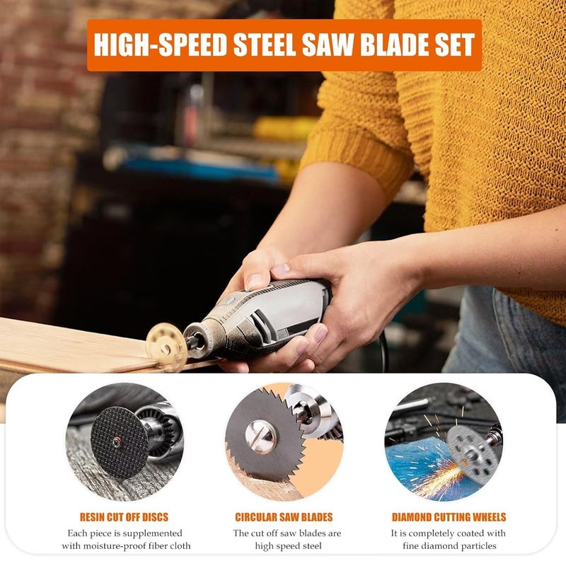 Dremel EZ545 Diamond Wheels Cutting Kit with Resin Discs and 6 HSS Blades for DIY Projects - Image 4